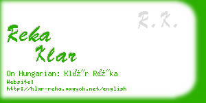 reka klar business card